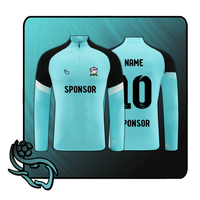 Custom blue long sleeve football jersey QT-10 with personalised name and number - Quartier Thailande