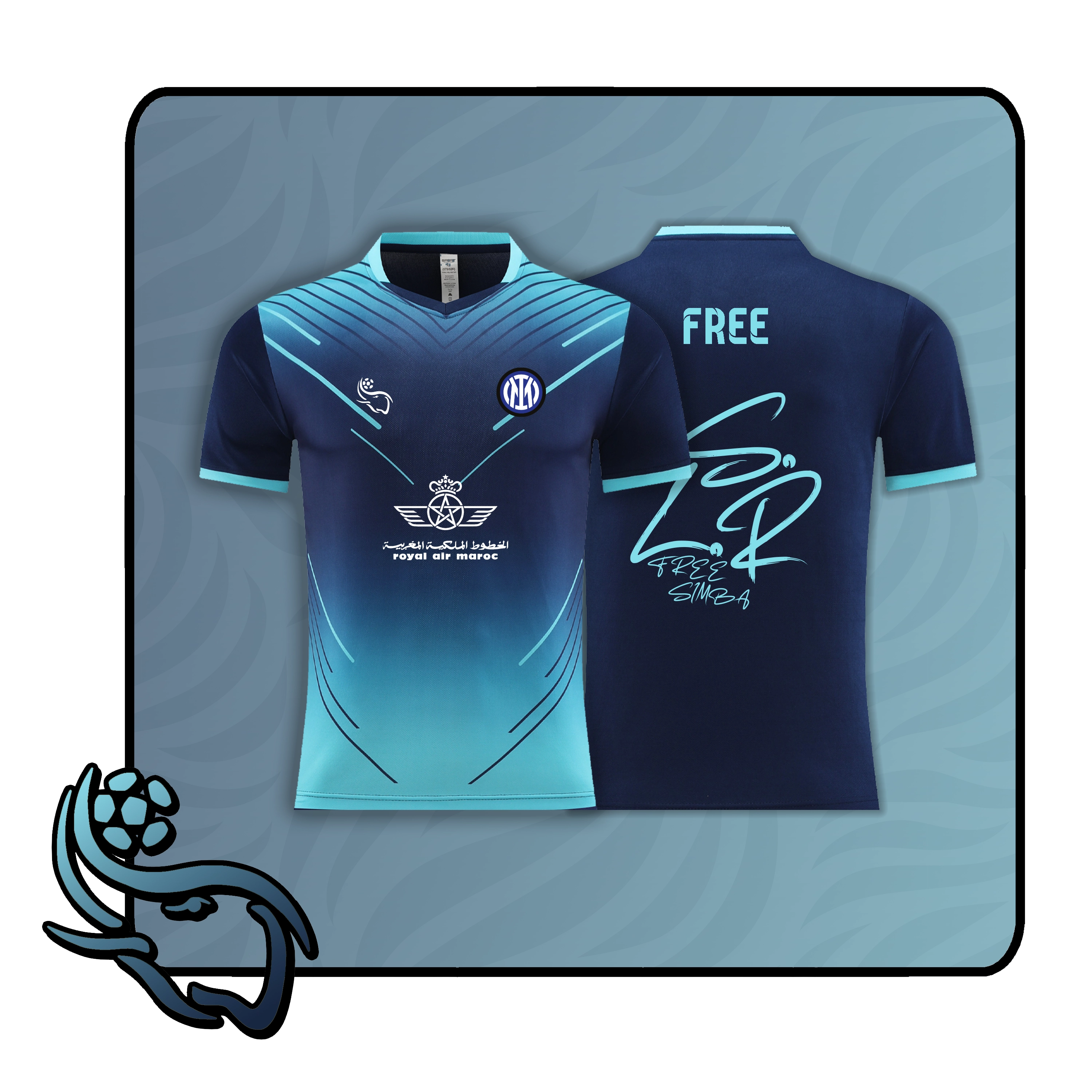 Custom marineblaues Football-Trikot QT-2 mit personalisiertem Namen und Nummer - Quartier Thailande