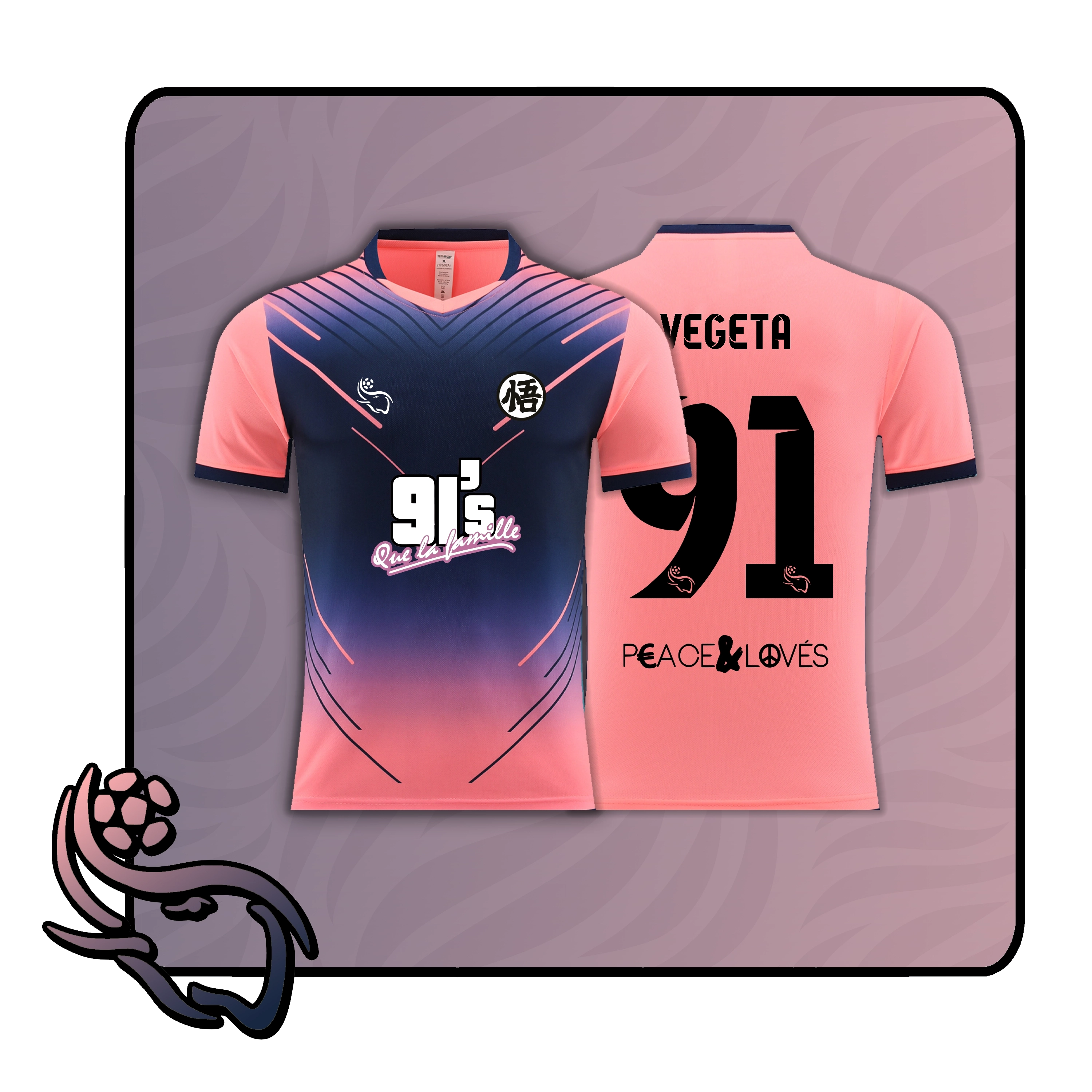 Custom pinkes Football-Trikot QT-2 mit personalisiertem Namen und Nummer - Quartier Thailande