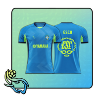 Custom blue football jersey QT-5 with personalised name and number - Quartier Thailande