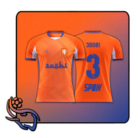 Custom orange football jersey QT-5 with personalised name and number - Quartier Thailande