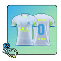 Custom white football jersey QT-5 with personalised name and number - Quartier Thailande