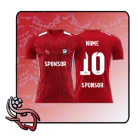 Custom red football jersey QT-6 with personalised name and number - Quartier Thailande